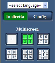 1 Monitoraggio delle immagini su un PC 1.3 Monitoraggio di immagini da più telecamere Le immagini da più telecamere possono essere visualizzate su un multiscreen.