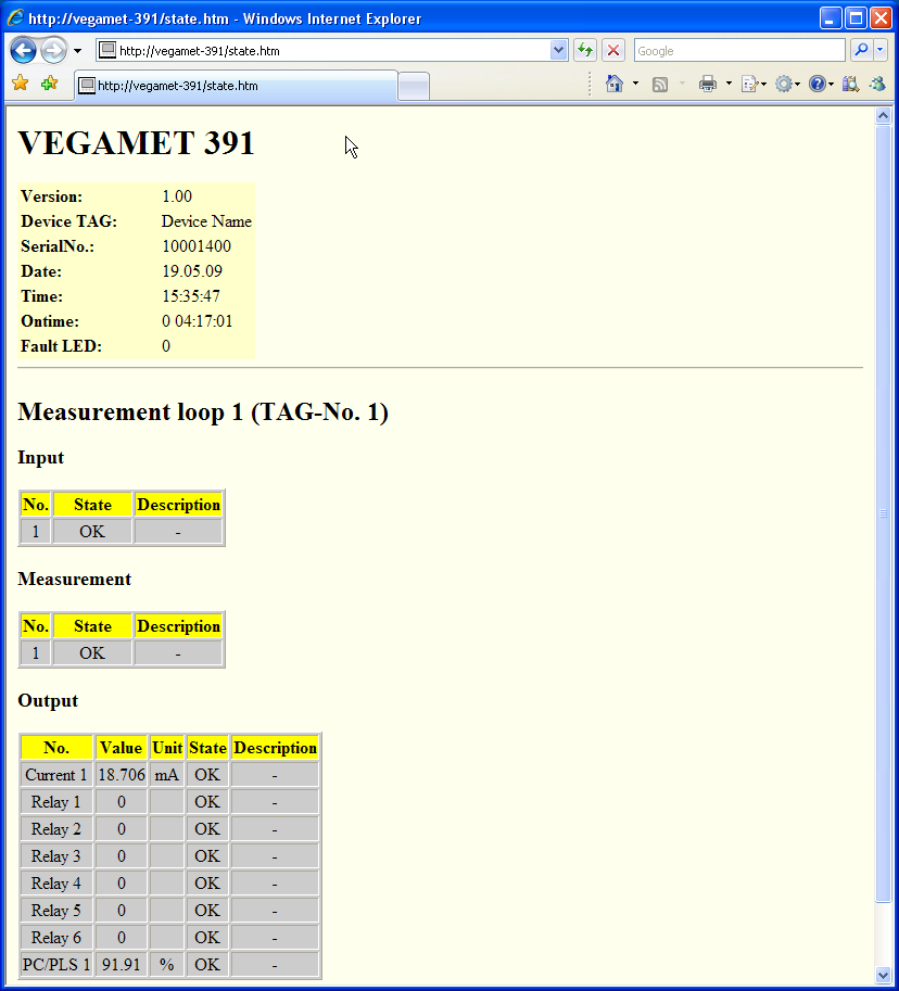 10 File valori di misura/file di stato Figura 36: File di stato File XML Le informazioni di un file XML sono trasmesse in formato XML.