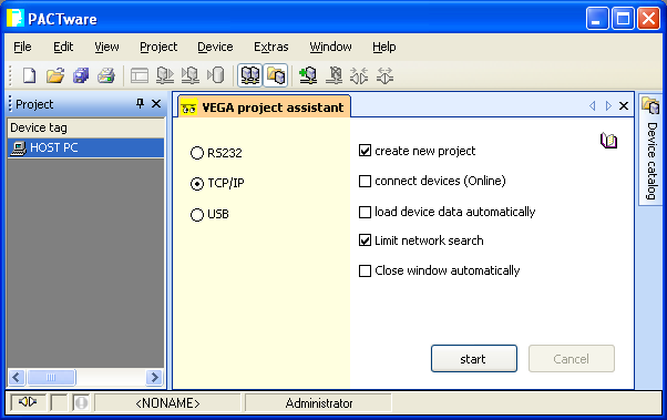 4 Calibrazione con PACTware Per ulteriori informazioni relative all'uso dell'assistente di progetto VEGA consultare la relativa guida in linea, cui si può accedere direttamente dalla finestra