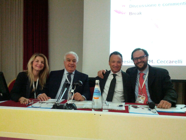 CONGRESSO DI BOLOGNA 2013: la Dr.ssa Di Lella, il Prof. Maurizio Ceccarelli, il Prof. Maurizio Priori e il Dr.