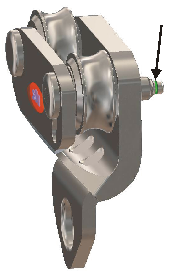 4.3 Ispezioni ordinarie Controllare i limiti di abrasione del carrello standard (Fig. 4.1) e del carrello a rulli per applicazioni sopra la testa (Fig. 4.2).