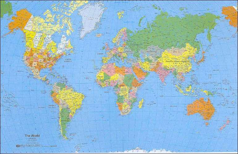 Il planisfero è la carta geografica usata