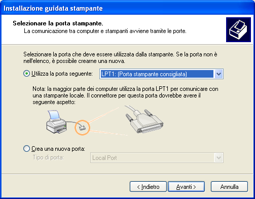 INSTALLAZIONE DEI DRIVER DI STAMPA 17 PER INSTALLARE IL DRIVER DI STAMPA PER WINDOWS 2000/XP/SERVER 2003 1 Su Windows 2000: fare clic su Start, selezionare Impostazioni e quindi Stampanti.