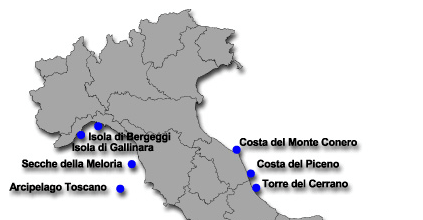 Capitolo 2 Politiche di gestione e strutture degli usi degli ambienti marini e dell area costiera e relazione con il territorio Fig. 2.7 Aree protette istituite (Fonte: www.minambiente.