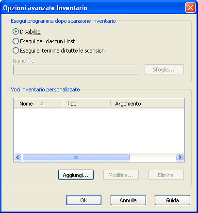 riepilogo degli inventari contenuti nella scheda Inventario nel riquadro dei dettagli quando viene selezionata una cartella nel riquadro del contenuto.