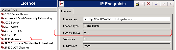 1.1 Licenze Gli interni SIP che rientrano nella configurazione utilizzano IP End-points licenze. Una registrazione corretta utilizza una licenza.