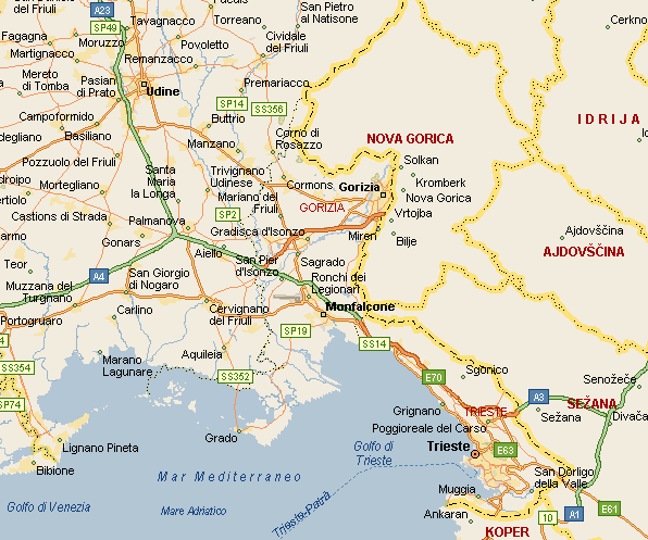 Palmanova Villesse A4 Torino - Trieste San Giorgio di Nogara Latisana Autoporto di Gorizia Raccordi Autostradali 13 e 14 tratto A4