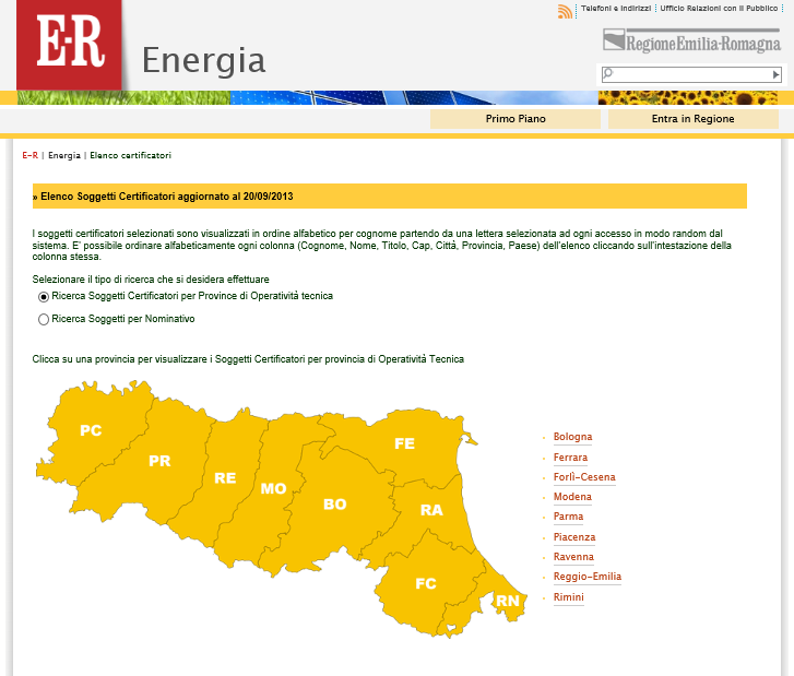 CHI LA ESEGUE IN EMILIA ROMAGNA?