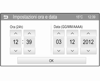 84 Strumenti e comandi Imposta formato data Per commutare tra le opzioni disponibili, premere ripetutamente la manopola MENU-TUNE. Sincronizz.