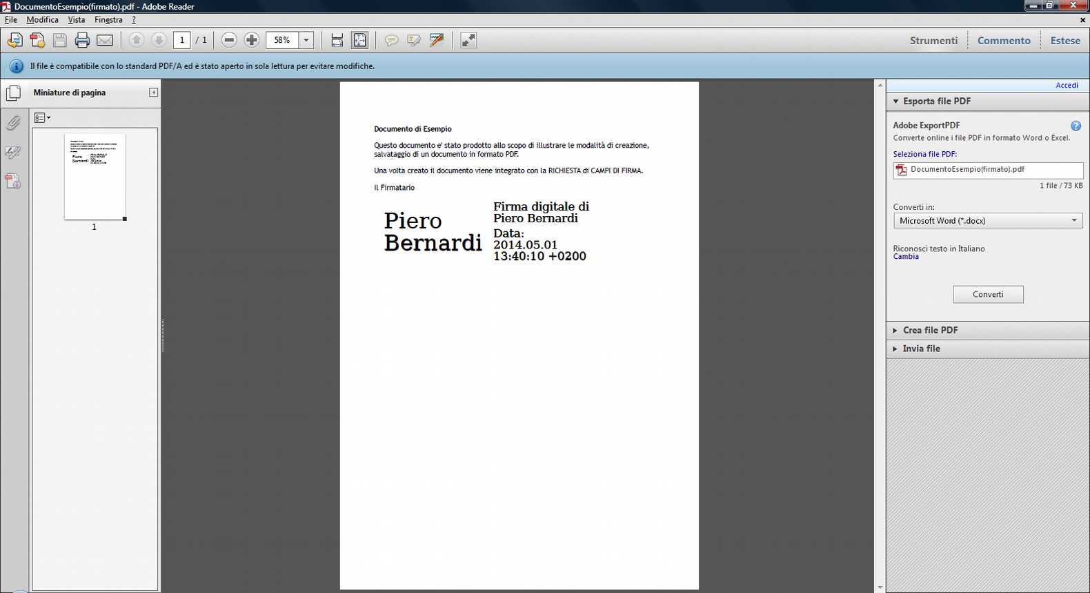 pdf Se questo documento viene riaperto con Adobe Acrobat Reader si
