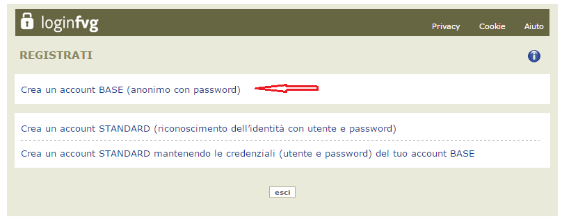 scegliere Crea un account BASE inserire il nome utente scelto, la propria e-mail (due volte, per controllo) e la password* scelta, scegliere la domanda di sicurezza e la relativa risposta da