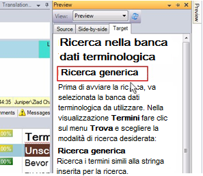 4. Facendo clic su un segmento dell'anteprima, il segmento corrispondente nell'editor verrà evidenziato e viceversa.