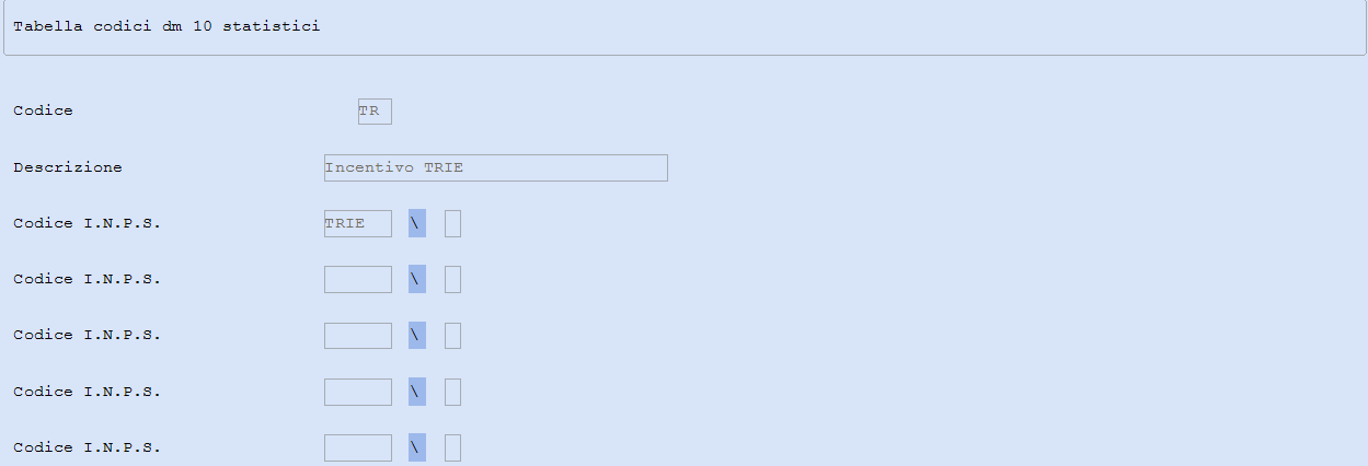 3. Codici INPS statistici PAGHE E STIPENDI 31. Paghe e stipendi 14.