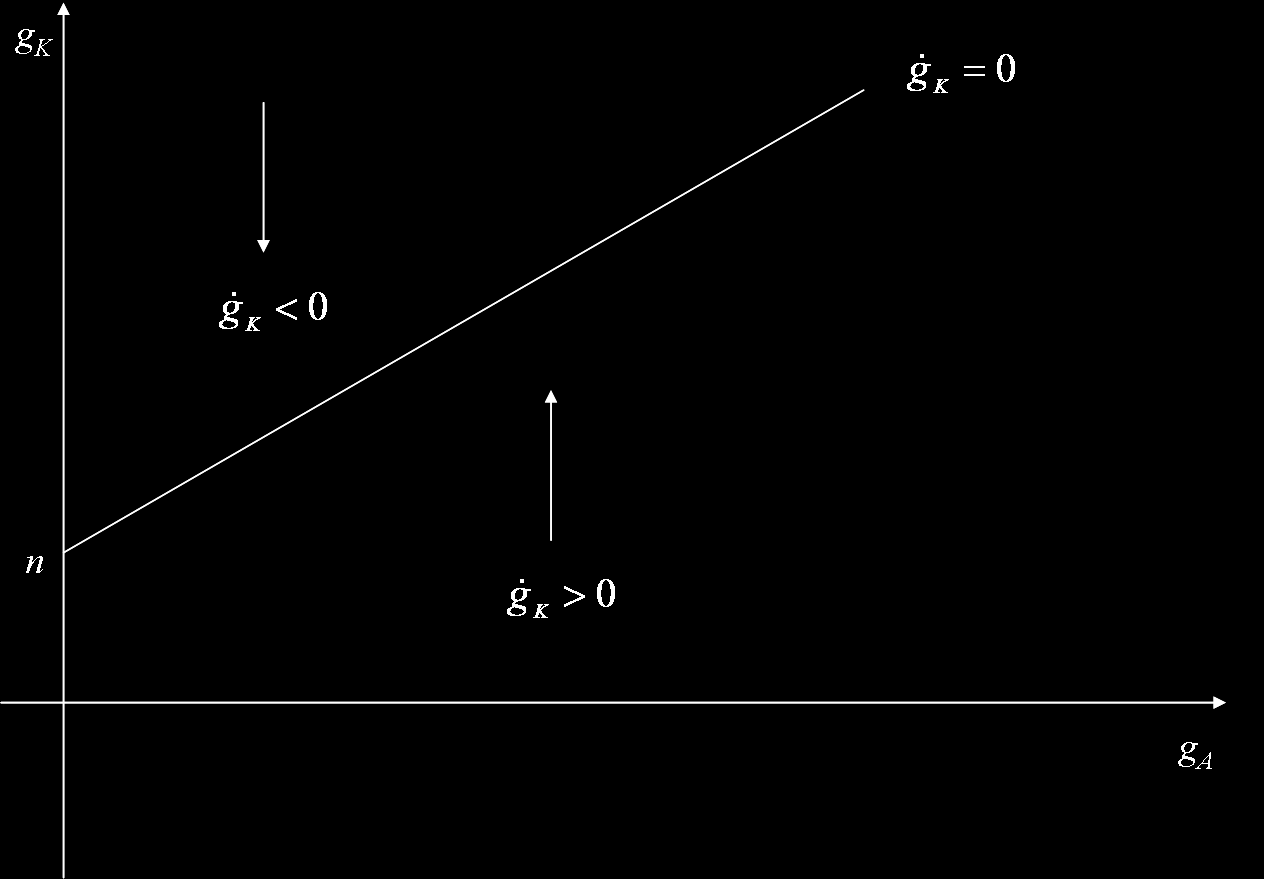 I. La crescita economica Figura I.12: Dinamica del tasso di crescita del capitale L equazione (I.