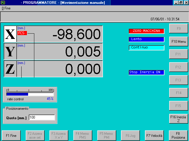 AMBIENTI DI LAVORO Ambiente automatico All interno di questa pagina è possibile controllare l evolversi del ciclo eseguito in modalità automatica.