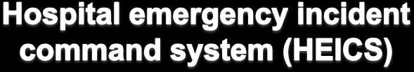 Characteristic Modular organisation based on functions required in emergency response Fixed organisational hierachy Communication occurs up and down the chains of command Each position supervises < 7