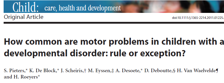 Perché il DCM? Diversi studi mostrano un elevata presenza di problematiche motorie in tutti i disturbi dello sviluppo (Pieters et al., 2013) La co-morbidità varia dal 23.