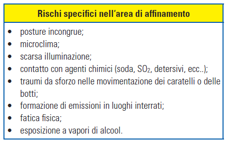 Rischi specifici cantina: area