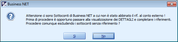 Ma tornando un passo indietro, all avvio dell elaborazione nel caso non siano stati correttamente impostati tutti i riferimenti a Bpoint/Scudo apparirà questo