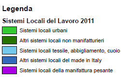 Specializzazione produttiva dei SLL 2011 Nonostante la progressiva terziarizzazione,il