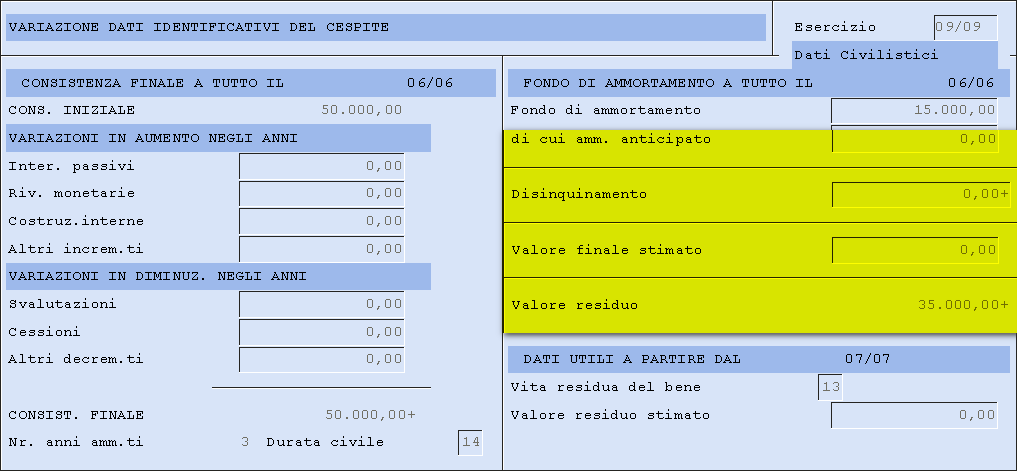 Dati Fiscali Dati Civilistici Tale maschera riporta tutti i dati imputati ai fini fiscali permettendo all utente di modificarli.