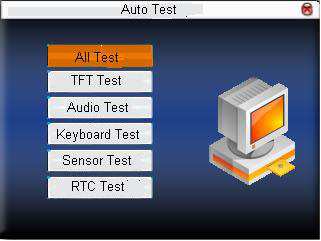 6. AUTO TEST Il dispositivo può testare i vari moduli automaticamente per aiutare l'operatore ad individuare rapidamente il problema.