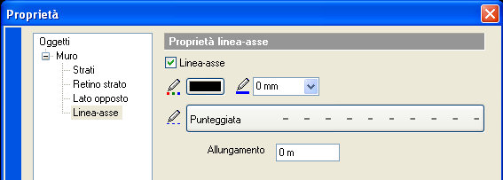 108 Linea asse nel muro 13.4 Linea asse nel muro Consente di rappresentare il muro con una linea d asse. Nela caso di muro a strati l asse farà riferimento allo strato attivo in quel muro.