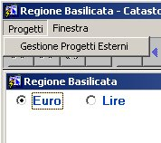 Catasto Progetti Manuale Utente 3 PROGETTI In Figura 4-1 è visualizzato il menù principale che compone questo modulo nel quale è contenuta le fase che riguarda la gestione dei progetti Figura 4-1: