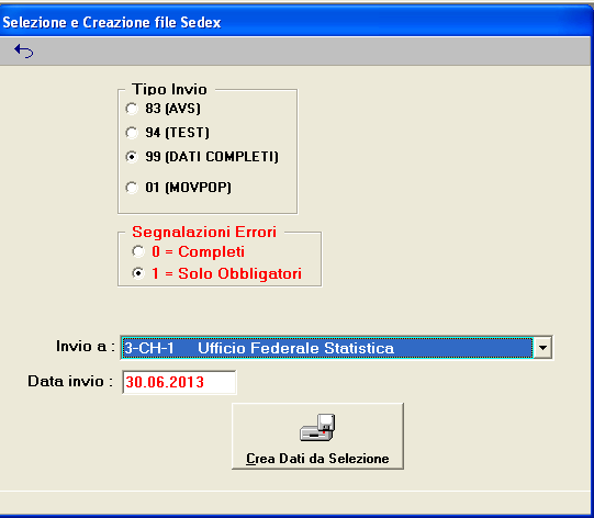 Selezione per messaggio Sedex e Movpop 1.