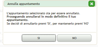 2. Selezionare il pulsante Annulla, altrimenti Indietro per tornare alla maschera precedente; Utilizzare il pulsante Salva e Stampa, se si desidera ristampare il riscontro di prenotazione.