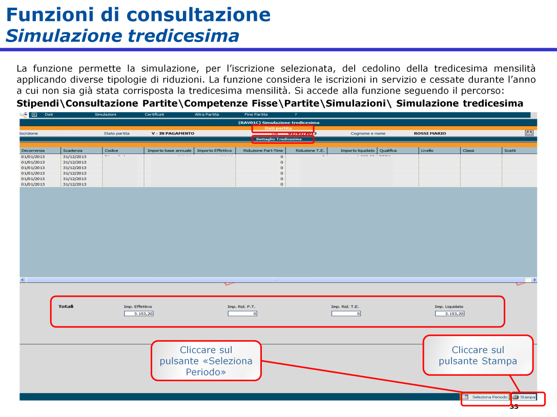 La schermata che compare è suddivisa in tre sezioni.