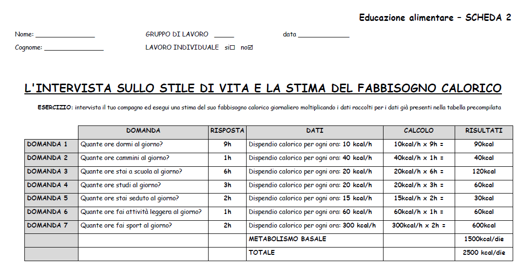 kcal Le risposte di