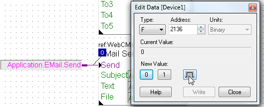 Programma per la trasmissione di email Inviare email Fare doppio click per aprire Application.Email.