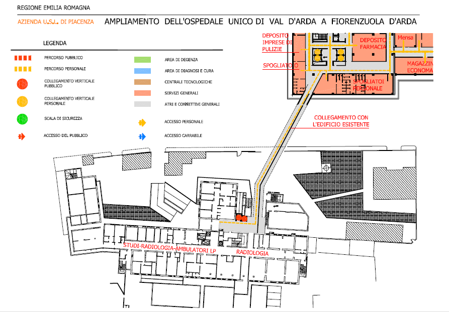 passaggio da sistema costruttivo murario a quello in c.a., da considerarsi, allo stato attuale, fisiologiche (corridoio centrale).