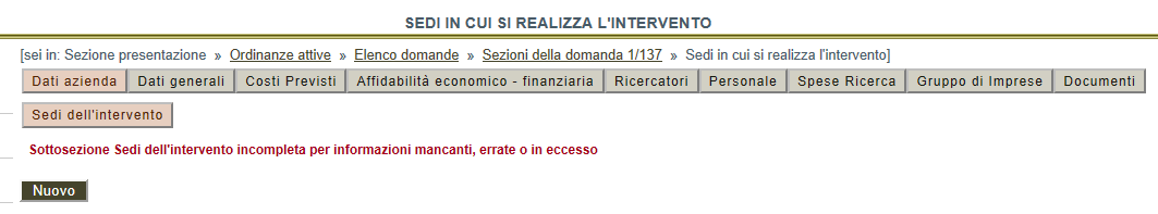 Nel campo Dimensioni dell impresa è possibile selezionare Micro o Piccola impresa, Media impresa o Grande impresa. Inserire i dati nei relativi campi obbligatori e salvare con il pulsante Salva.