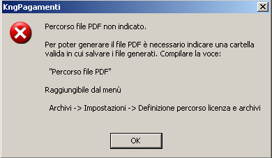 RITENUTE: Ritenute e Certificazioni - 47 Nota Bene Per la corretta gestione dei file Pdf, è necessario impostare il percorso di salvataggio degli stessi, dalla funzione Archivi