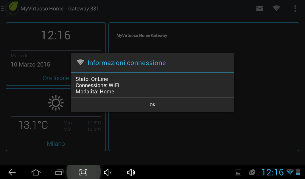 Modalità di connessione: Fig.2 ATTENZIONE: Il primo collegamento tra il vostro dispositivo mobile ed il gateway deve essere eseguito sotto la stessa rete. Modalità HOME.