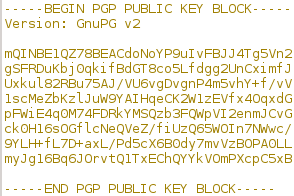 Esempio di una chiave GnuPG Segue un estratto di una chiave GnuPG: Matteo