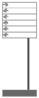 Tipo 5 "Bandiera preinsegne" Dimensioni: 1,25 x 1,50 Capacità: 6 elementi 1,25 x 0,25 m per lato - il tipo 5 è indicato per le zone di pregio ambientale, urbanistico, storico e architettonico