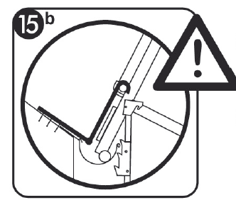 11) Appoggiare il tubo tondo più basso del parapetto nel gancio per il parapetto sulla mensola.
