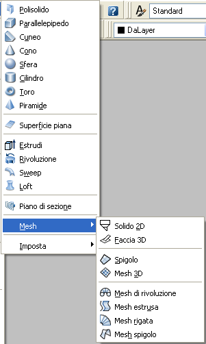 superfici mesh, prima nella versione 2006 disposti in pompa magna nella barra superfici, ora soppressa.