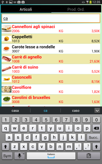 Anche qui sarà possibile richiamare tramite il tasto dati cliente le videate viste in precedenza che consentono la consultazione dei dati anagrafici del cliente ed i relativi ordini precedentemente