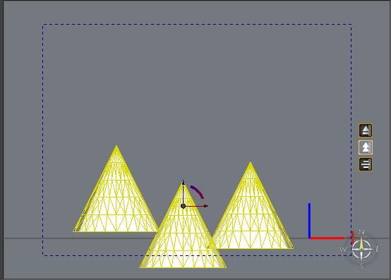 Stack: solo per selezioni multiple, sposta gli oggetti lungo l'asse Z in modo che il punto più alto del primo stia allineato al punto più basso del secondo, e così via.