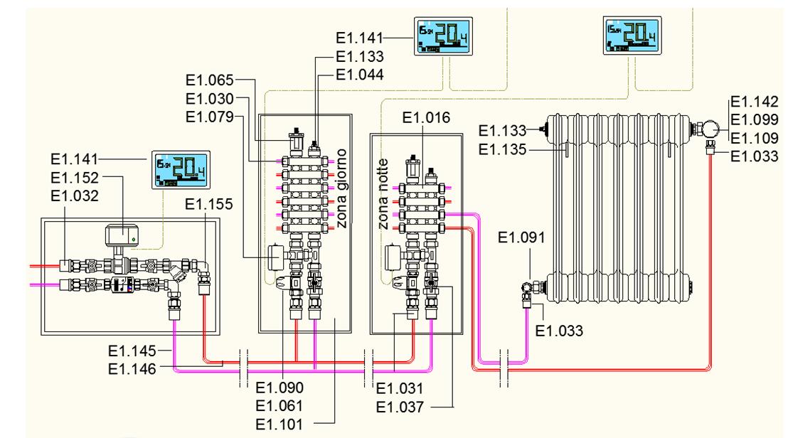 DISEGNO UNIFILARE PROGETTISTA Impianto di riscaldamento