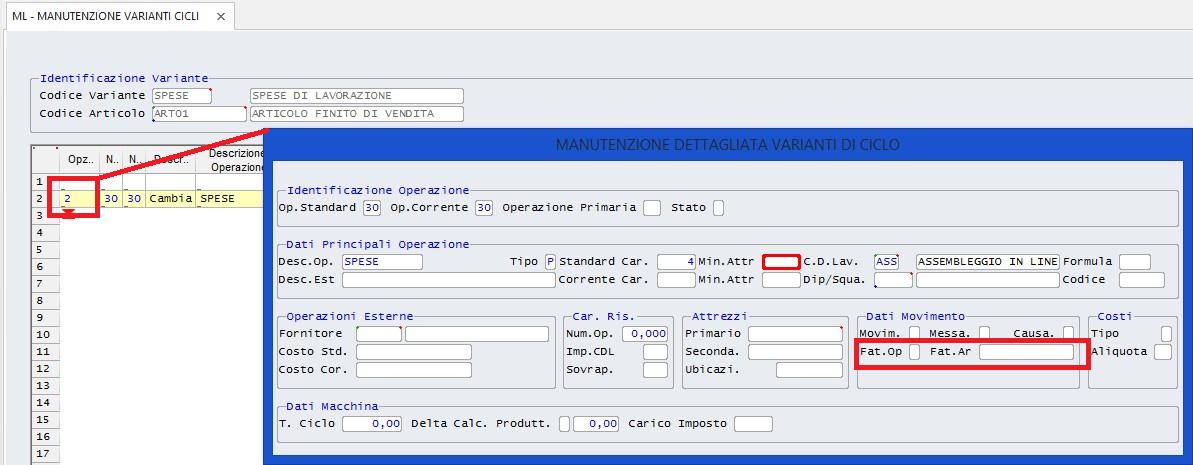 Figura 6-XII (RGBMT6FM/W1) 6.7 Alcuni casi di utilizzo 6.7.1 Gestione Spese a Livello di Ordine Cliente Nella Y9 Tabella Spese si deve impostare O sulle Spese di Incasso, Imballo, Trasporto, Assicurazione e Lavorazione.