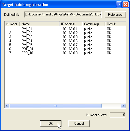Registrazione simultanea delle informazioni sul target dal file definito Registrazione simultanea delle informazioni sul target dal file definito PJ Network Manager dispone di una funzione per l