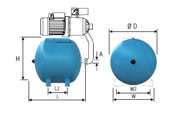 Refix HW Vaso autoclave con membrana vaso serbatoio di pressurizzazione e per accumulo per impianti idrici sanitari casalinghi tutte le
