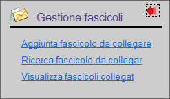 Qui troveremo sia il pulsante fascicoli che la sezione in cui verranno visualizzate le informazioni del fascicolo a cui il protocollo viene collegato.