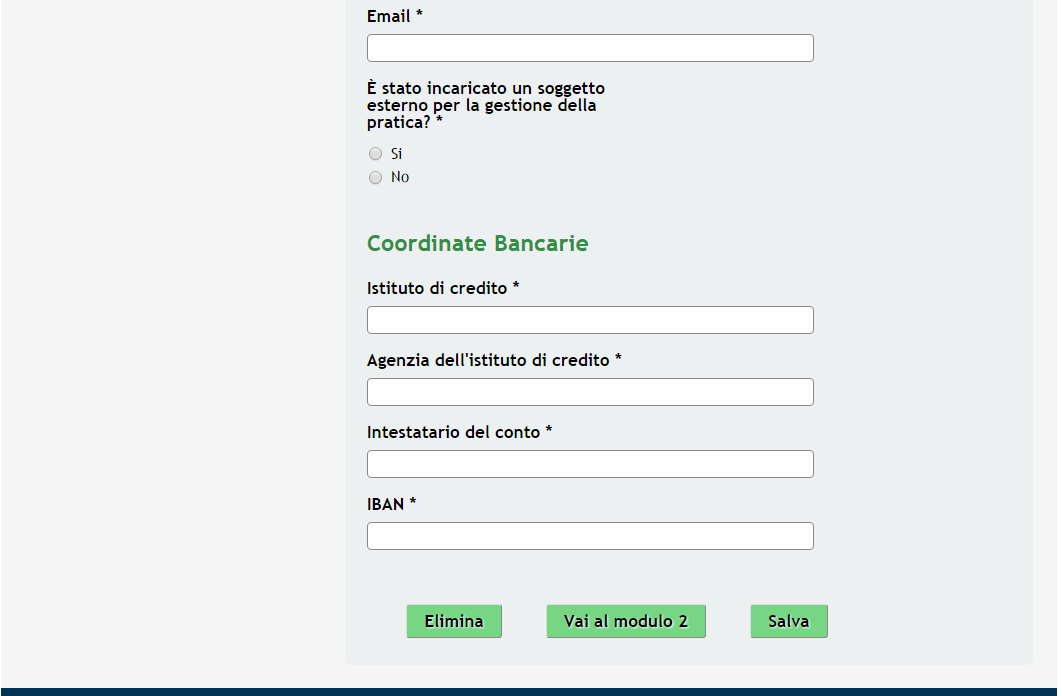 Figura 8 Modulo 1 Requisiti di accesso Il primo modulo richiede la verifica e la compilazione dei dati