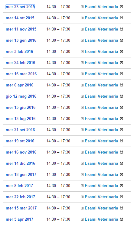 novembre 2015 3 lunedì 14 dicembre 2015 3 lunedì 11 gennaio 2016 3 lunedì 18 gennaio 2016 3 lunedì 25 gennaio